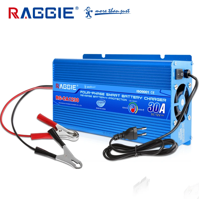 RAGGIE Smart Fast 30a Car Battery Charger For AGM GEL Battery