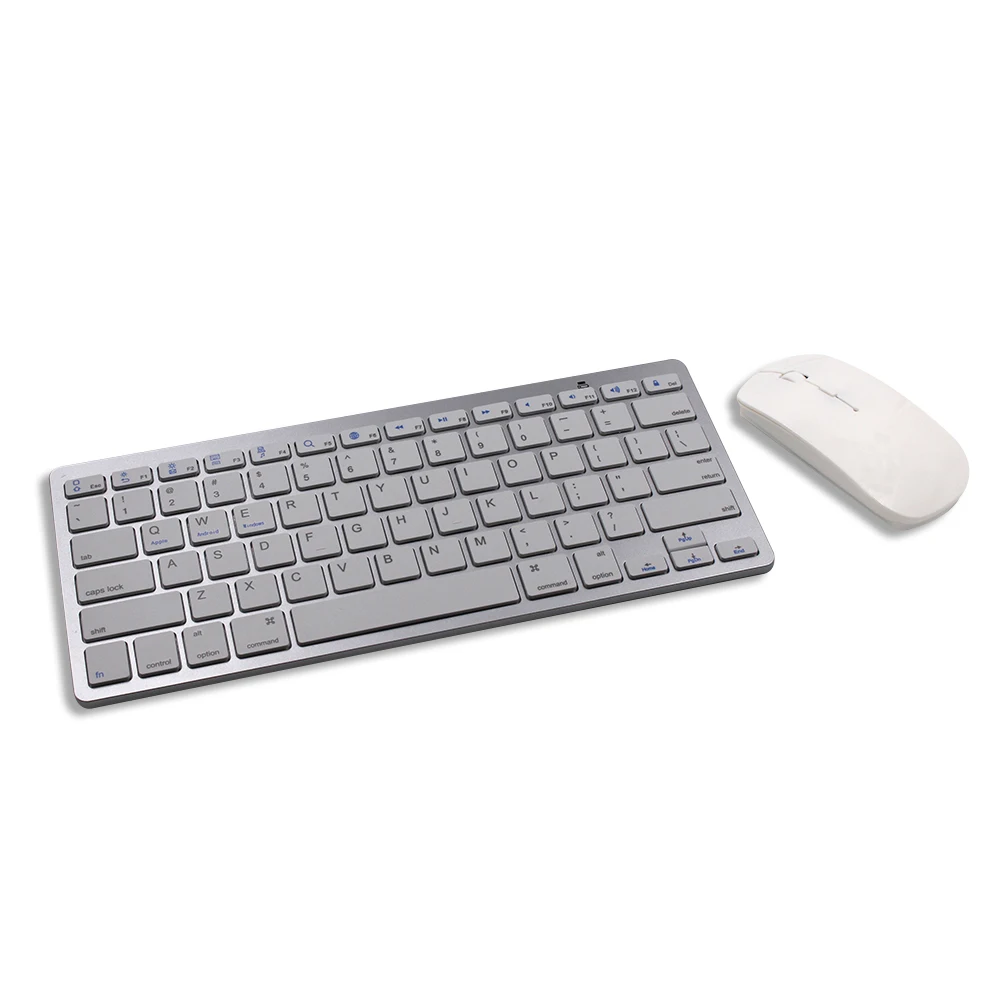 Goedkope zilveren draadloze toetsenbord en muis combo voor hp desktop