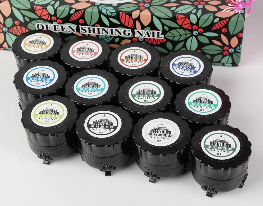 

Galaxy Carving Flower Private Label Nail Polish Nail Supplier, 12 colors