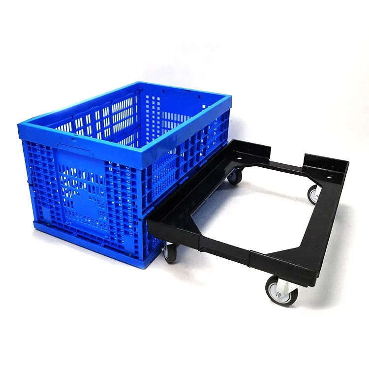 New Design Stacking Moving Durable Plastic Crate Storage Plastic Dolly