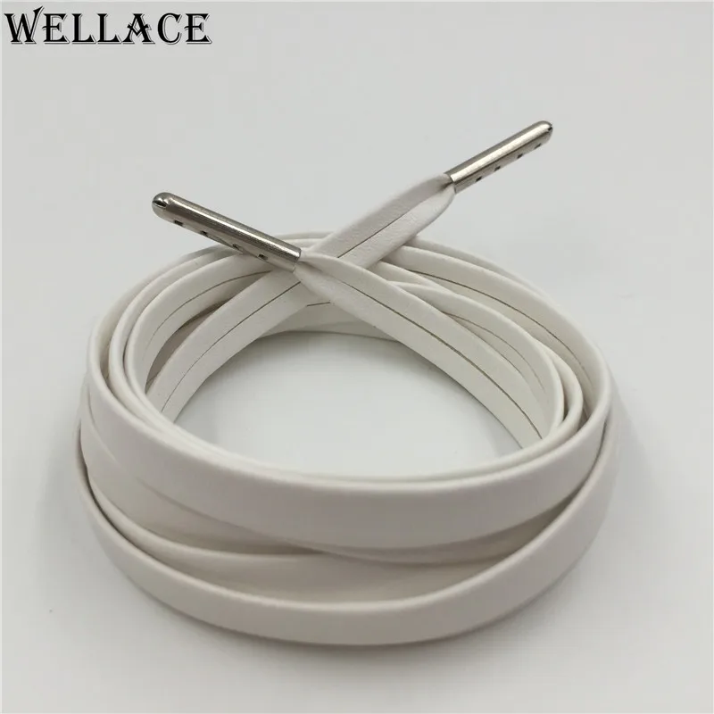 

Wellace Fashionable character of shoelaces flat leather shoe laces white sheepskin shoestrings