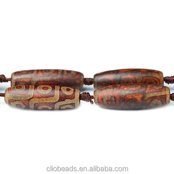 

High quality Brown Tibetan Style Agate Rice Beads