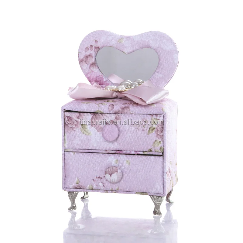 Wedding Jewelry Sofa Dressing Table Ring Holder Fabric Storage Box