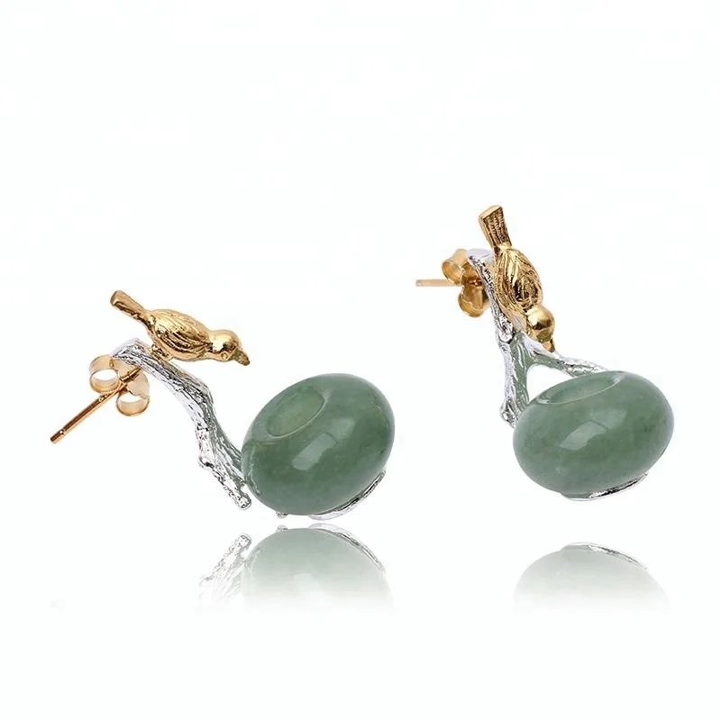 

Fashion Silver Lovely Bird jewelry wholesale china, Green