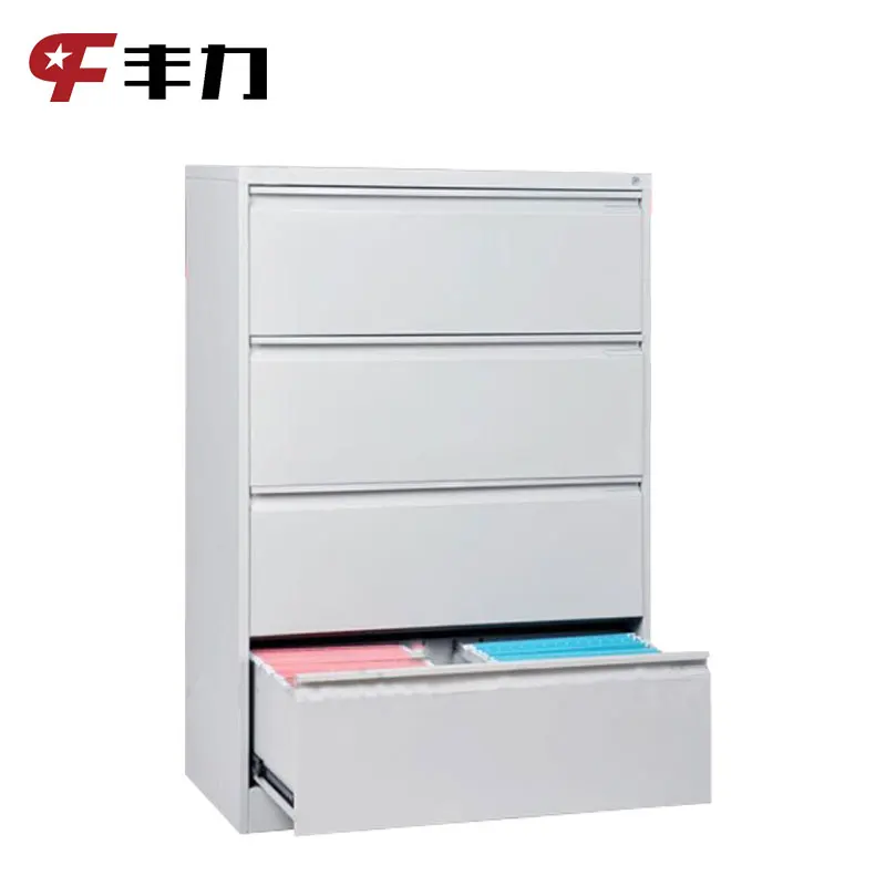 Steel Office Furniture 4 Drawer Lateral File Cabinet Used View 4