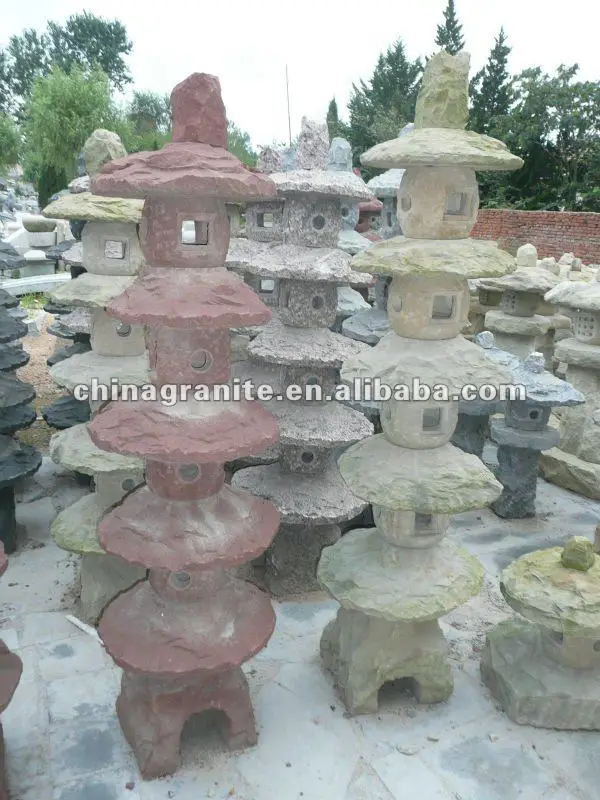 Outdoor Grey Granite Chinese Stone Lanterns - Buy Electric Chinese