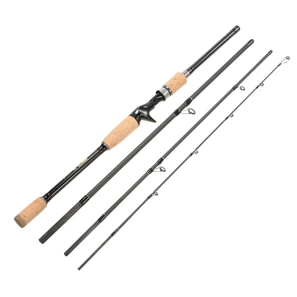 Ilure 2.1m/2.4m/2.7/3m Carbon Fiber Fishing Rod 4 Section Spinning Rod ...