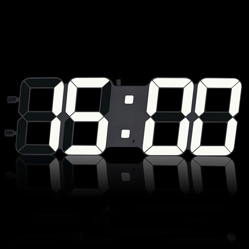 

odm/odmmodern wall clockdiy new design modern large digital LEDUSB 3m/4H temperature 45*5cmreloj de pared, White