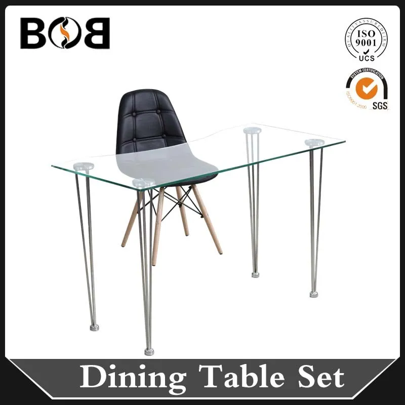 2017 stainless steel frame dining table set modern