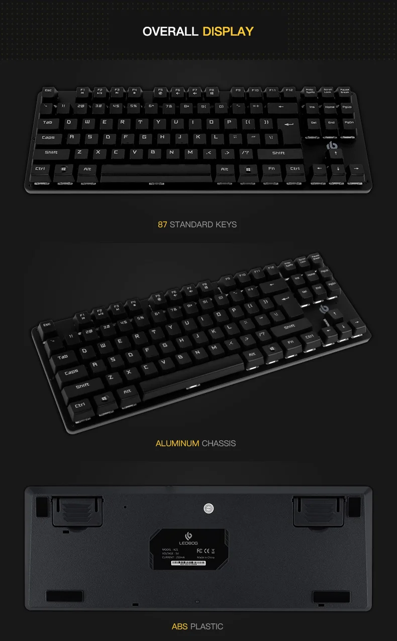 Lbk21 87 Keys Quiet Mechanical Keyboard Keyboard Gamer Pc Best Backlit