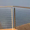 stainless steel railing with wire cable railing side mounted square post
