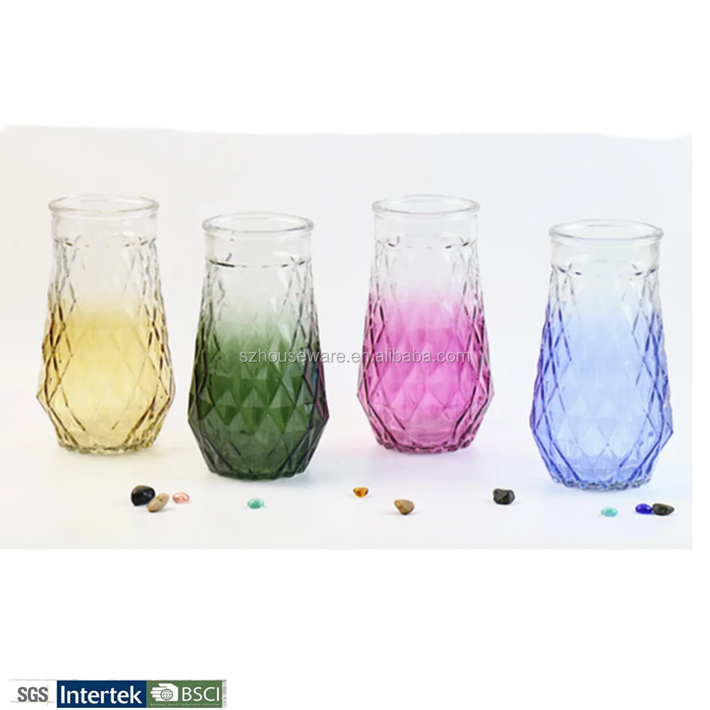 Wholesale Color Glass Vase For Decoration Cheap Glass Bottle