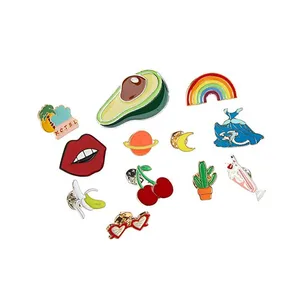Custom made woman zinc alloy safety pin cartoon metal brooch