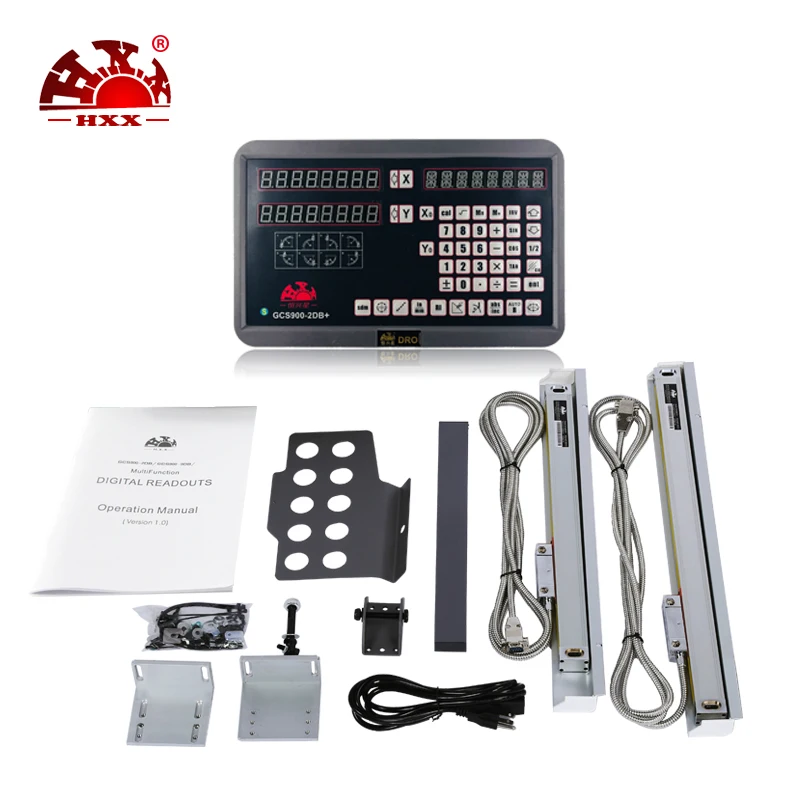 

HXX 2 Axis Dro Kit GCS900-2DB+ and 2pcs 5um 50-1000mm linear scale Glass Scale For Lathe Machine