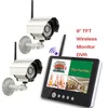 LEYI 9 inch TFT Digital 2.4G Wireless Cameras Audio Video Baby Monitors 4CH Quad DVR Security System With IR night light Cameras