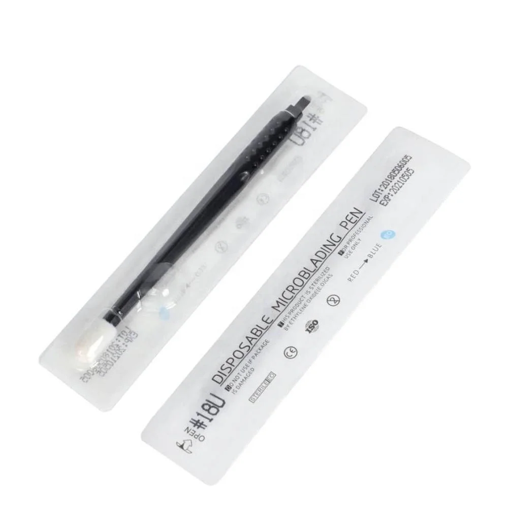 

High Quality Black Disposable Microblading Pen With U 18 Needles Eyebrow Blade Manual