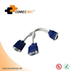 1 PC to 2 VGA SVGA Monitor Male to 2 Dual Female Y Adapter Splitter Cable