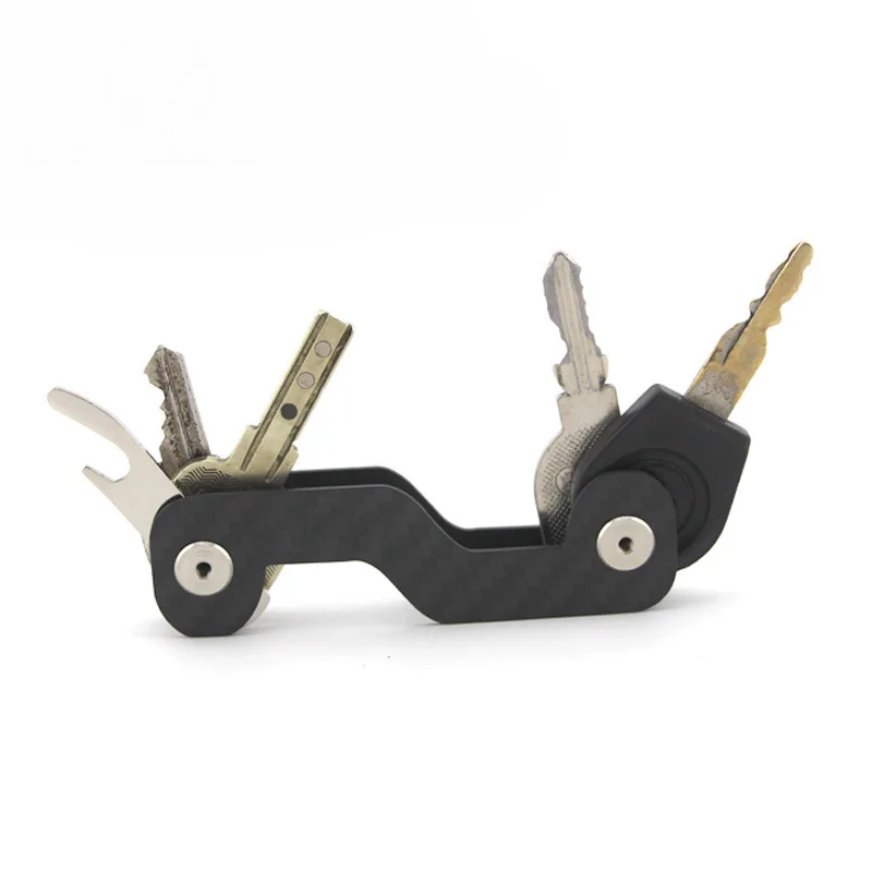 

Carbon Fiber Key Holder Smart Keys Organizer keychain keyring folder