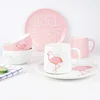 2 set couple tableware, pink ceramic dinnerware set