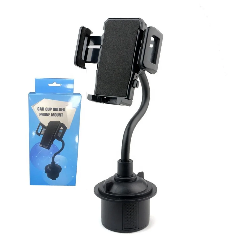 

360 Degree Long Arm For Iphone Mobile Cell Stand Mount Cup Car Phone Holder, Black