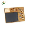 Wholesale Bamboo Slate Cheese Board Set With Stainless Steel Knives