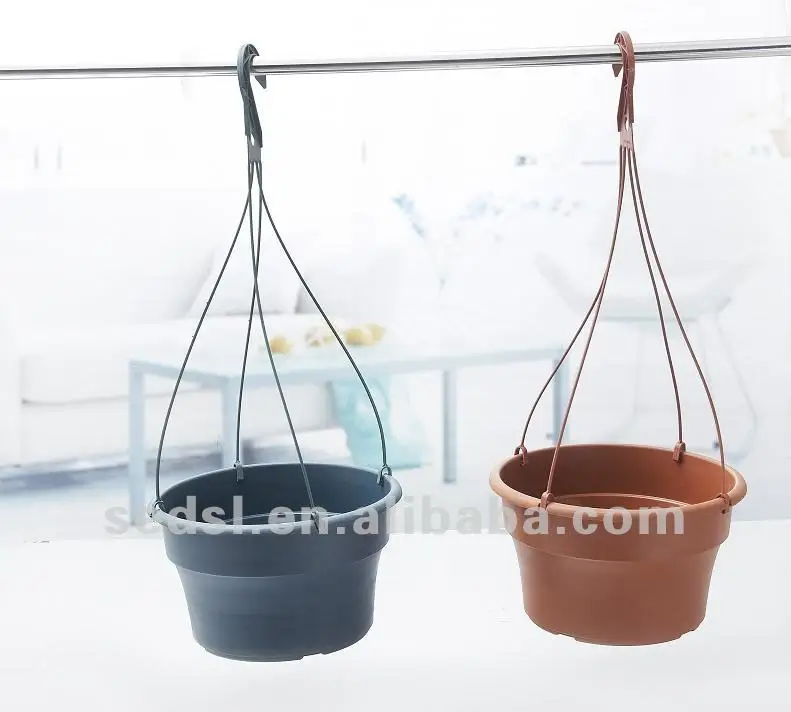 Cheap plastic hanging basket pot with hook