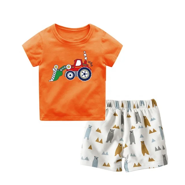 

2019 new arrival children custom boys and girls t-shirts kids clothing set for boys, Sample or can be customized