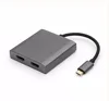 USB Type C to 2 HDMI 4K adapter cable hub aluminum case for Macbook Dell Samsung