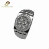 Classic Sterling 925 Silver Solitaire Shining Miracle plate Men's Finger Ring Jewelry