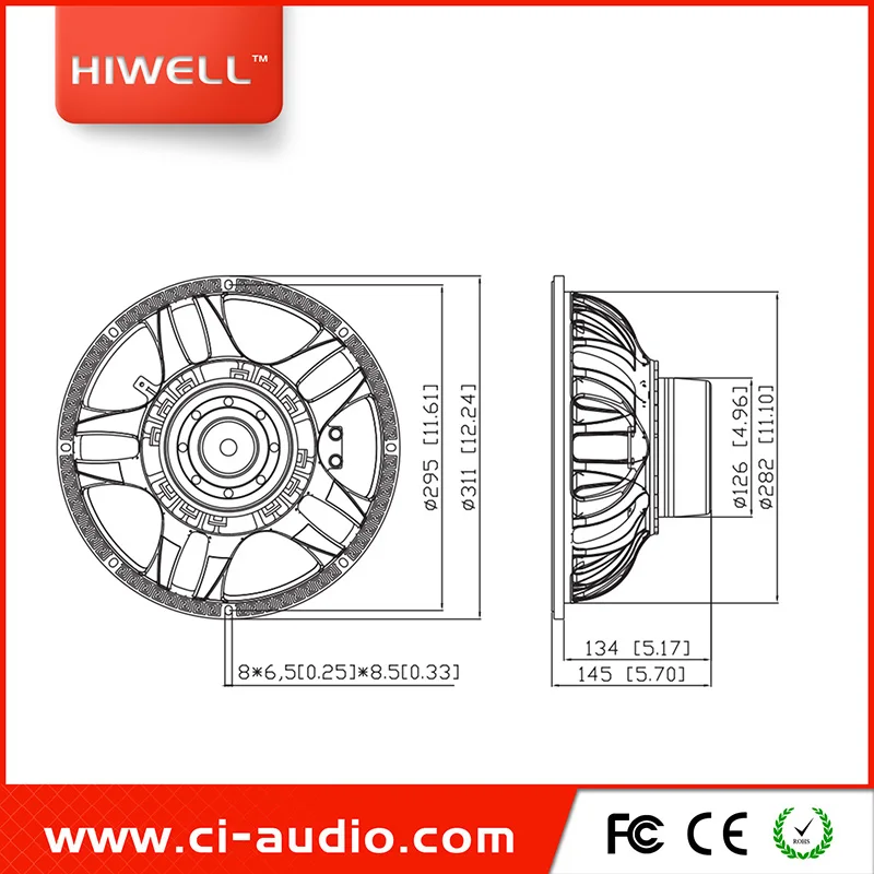 Haut-parleur De Grave Power Dynamics PD15NW - 15 Pouces, 1600W Max, Aimant Néodyme, 8 Ohms - Pour Caisson Basse - 9