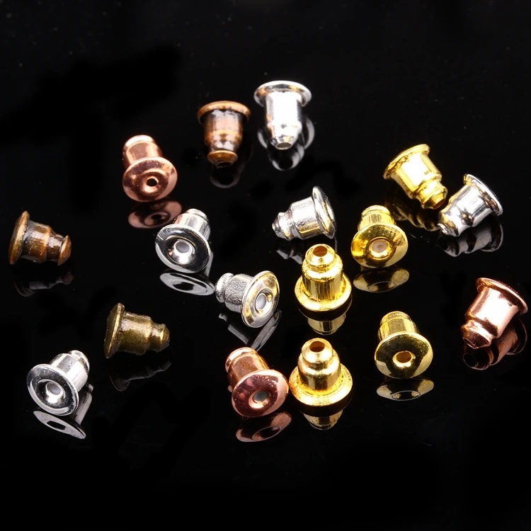 

gold silver plated metal earring nuts bullet backs earring back stopper for jewelry accessories making