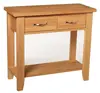 Solid Wood Hall/Side/End/Telephone Table with 2 Drawer Large Oak Console Table |