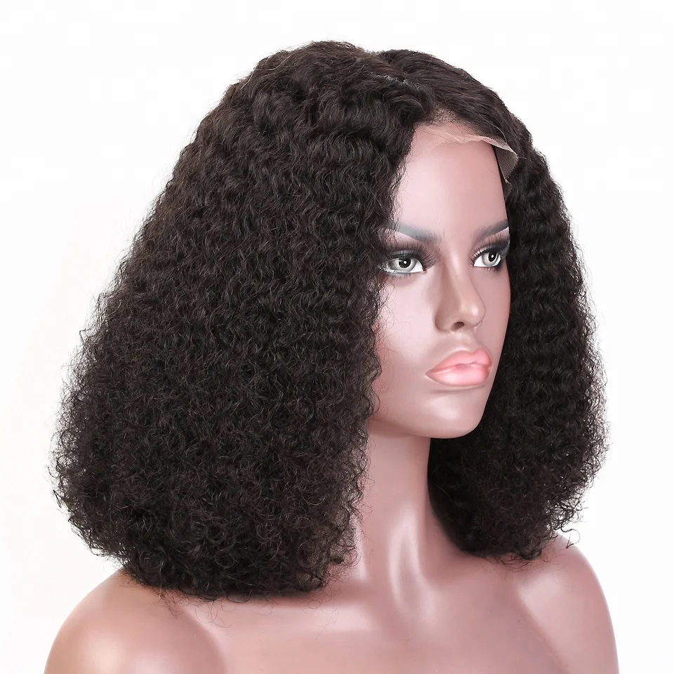 

Mink remy brazilian human hair short curly bob lace wigs