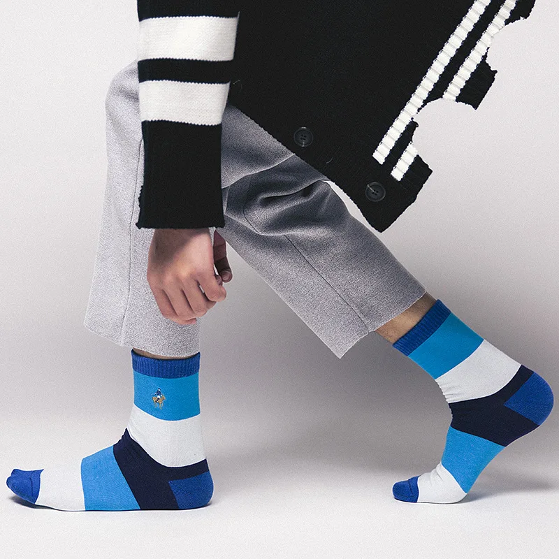 

Bonypony Factory Wholesale POLO Mens Cotton Socks Autumn & Winter Colorful Stripe Leisure Men's Socks