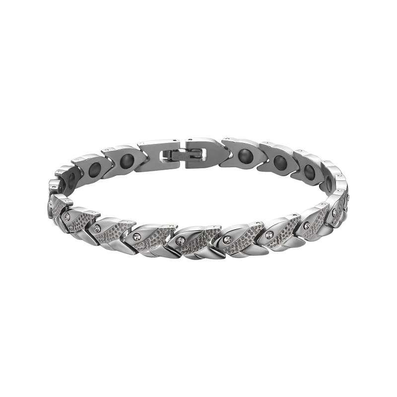 

Loftily Jewelry New Arrival Prevent Fatigue Healthy Energy Cuff Bracelet Women Magnetic Titanium Germanium Bracelet, Steel