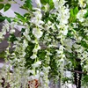 Wholesale pink artificial hanging bunga fabric wisteria for wedding decorations