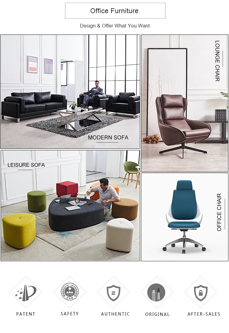 Cheap european style comfortable living room waiting room office reception visitor office furniture sofa modern