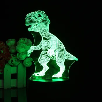 dinosaur led change 3d touch larger lamp night light remote control