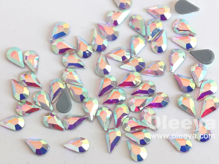 Hot Sale High Reflection and Strong Glue Glass Flat Back Hotfix Stone 2.5*5mm Rectangle Shaped Austria Fancy Hot Fix Rhinestone