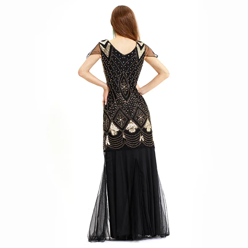 One Piece Floor Length Sequin Beaded 