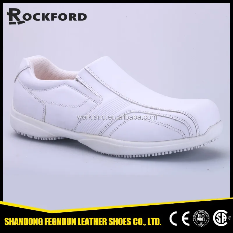 White Genuine Leather For Women Safety Shoes With Steel Toe Caps