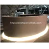 Elegant White Solid Surface Circle Round Shape Led Lighting Up Reception Desk
