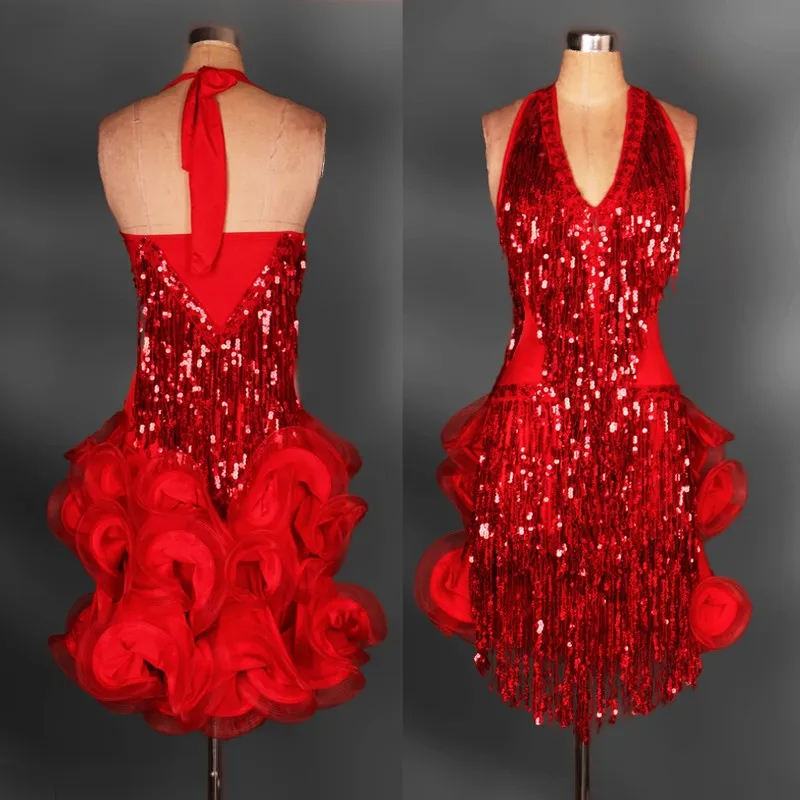 Красные платья для бальных танцев