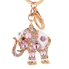 Wholesale Fashion Cute Key Ring Elephant Key Chain Gift Bag Pendant Decor Alloy Rhinestone Keychain