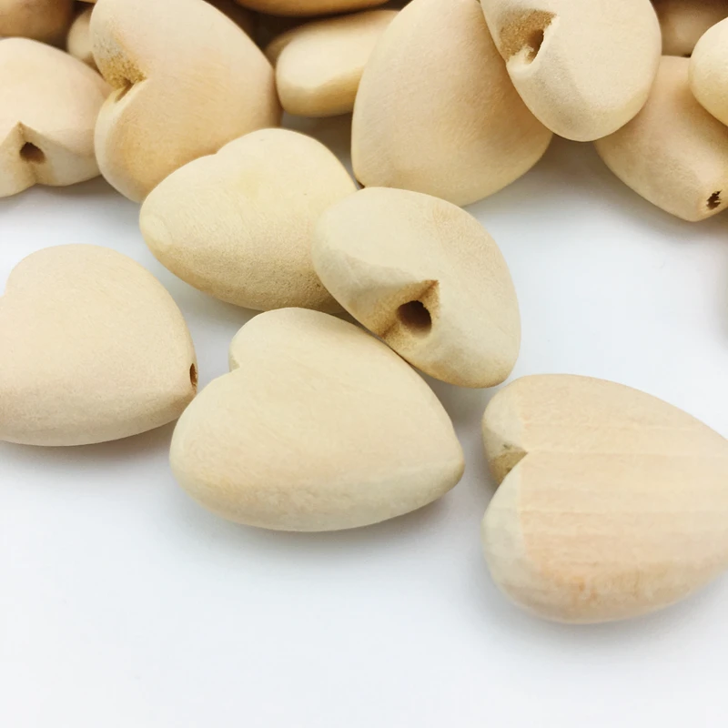 

Wholesale Bead BPA Free 20mm Natural Wooden Heart Shape DIY Wood Teething Beads