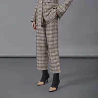 

2019 fashion women's plaid pants loose bottom trousers