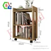 Wooden Children's Bookshelf, Bookcase Floor Creative Multifunctional Belt Wheel Removable Simple Rack for Home or Office