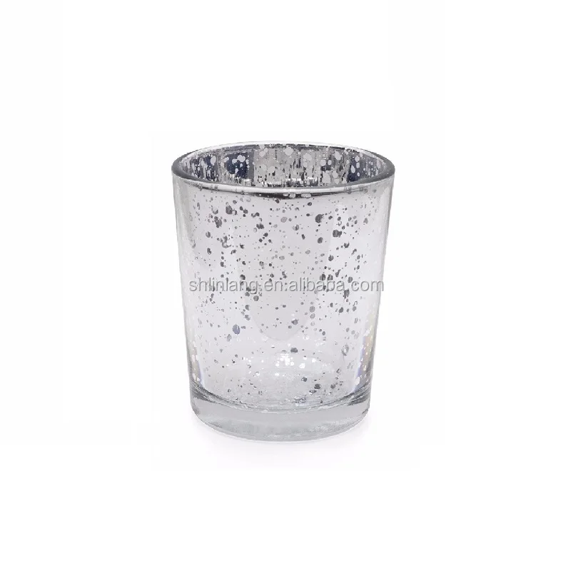 Linlang Wholesale Mercury Glass Candle Jar Glass Tealight Holder Glass