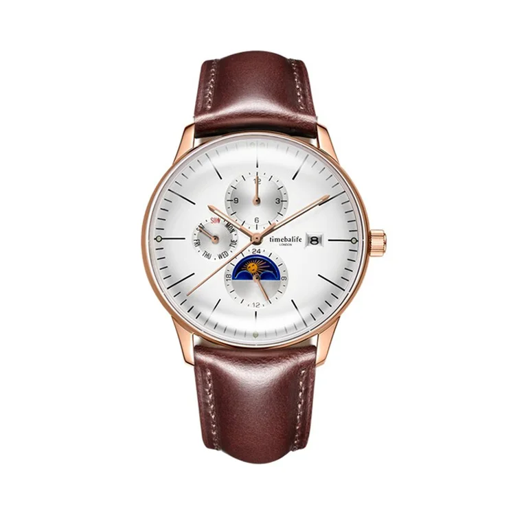 

Brand Your Own Chronograph Analog Moon Phase Man Luxury Wrist watches