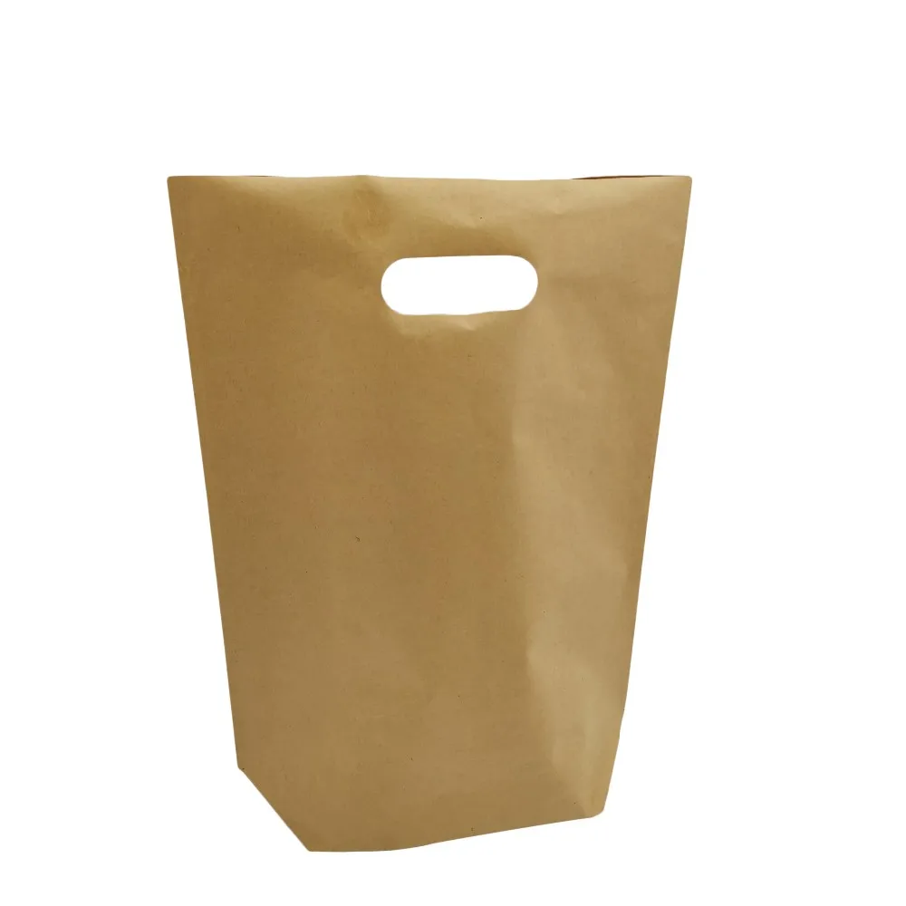 定制棕色纸板礼品购物袋食品级棕色牛皮纸包装袋 - buy 高品质的纸袋